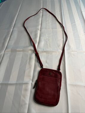Harbour 2nd Benita Burgundy Leather Crossbody Phone Bag Anchor Purse